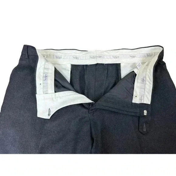 Turnbury Dress Pants Business Office 100% Wool Pleated Gray Men's Size 42 x 30 - Picture 10 of 13